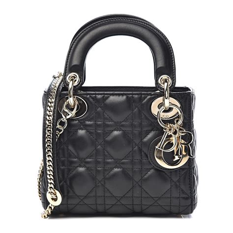 mini lady dior patent black|Mini Lady Dior Bag Black Cannage Lambskin .